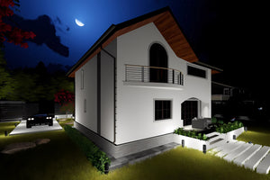 Constructie casa din zidarie 200 mp cu etaj si arcade 054 - fatade casa 3D foto 15 thumbnail
