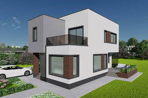 Constructie casa din zidarie bca cu etaj 3 dormitoare 170 mp - design casa minimalista imagine 2 thumbnail