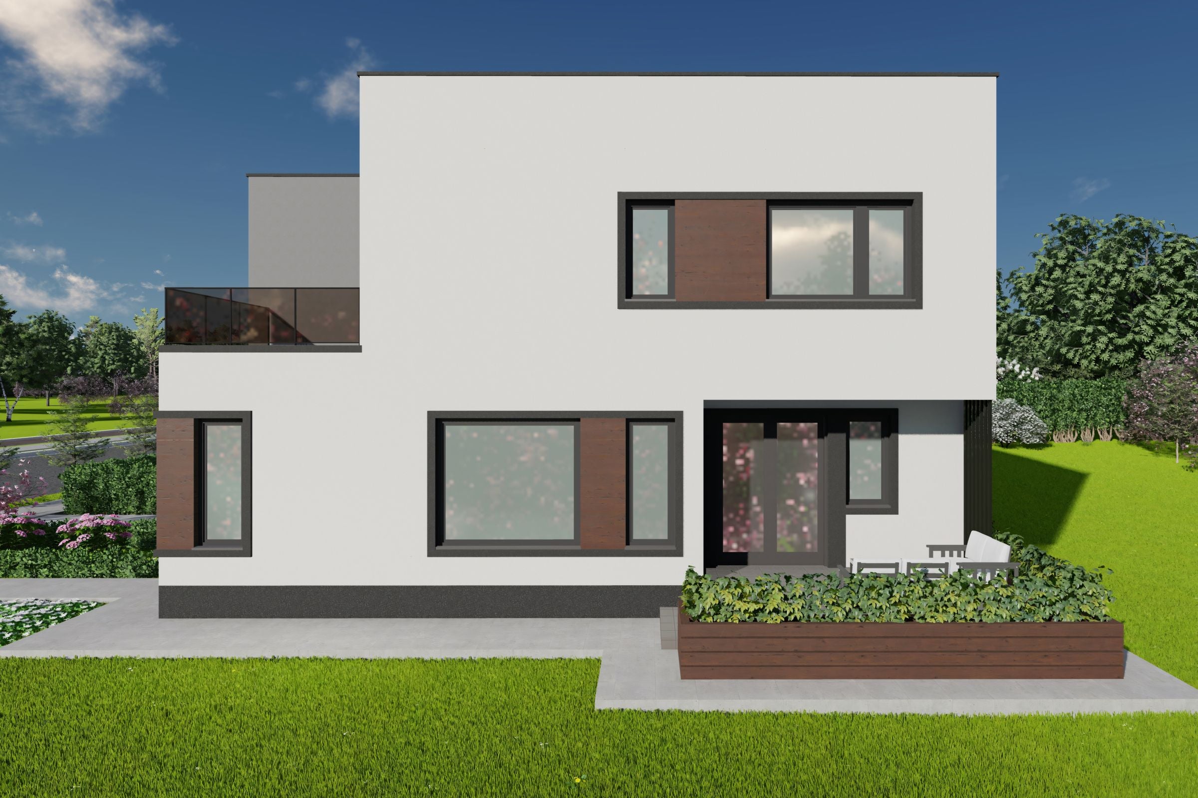 Constructie casa din zidarie bca cu etaj 3 dormitoare 170 mp - design casa minimalista imagine 5