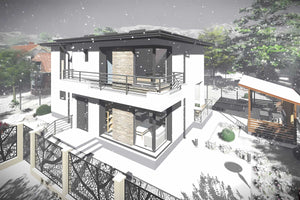 Constructie casa din zidarie cu etaj moderna cu etaj 080 - cum arata fatada casa poza 9 thumbnail