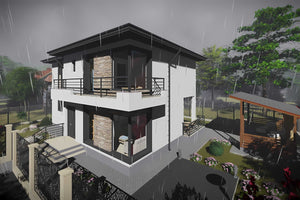 Constructie casa din zidarie cu etaj moderna cu etaj 080 - cum arata fatada casa poza 10 thumbnail