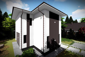 Constructie casa din zidarie cu un etaj de 120 metri 123-076 - fatada constructie poza 4 thumbnail