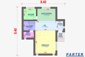 Constructie casa din zidarie cu un etaj de 120 metri 123-076 - proiect de casa la parter thumbnail