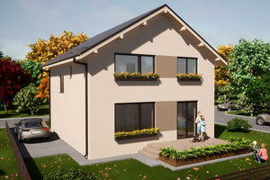 Constructie casa din zidarie de 190 mp pe 2 nivele 190-114 - fatade casa foto 5 thumbnail