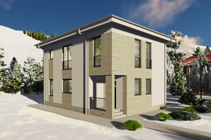 Constructie casa din zidarie de caramida 150mp 3 dormitoare - casa cu etaj dreptunghiulara 03 thumbnail