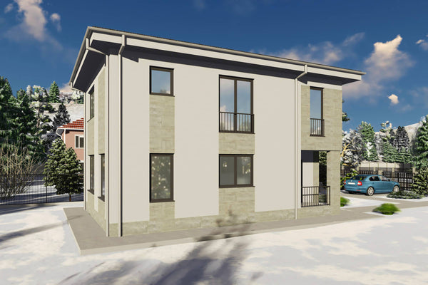 Constructie casa din zidarie de caramida 150mp 3 dormitoare - casa cu etaj dreptunghiulara 07