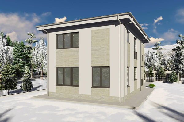 Constructie casa din zidarie de caramida 150mp 3 dormitoare - casa cu etaj dreptunghiulara 10