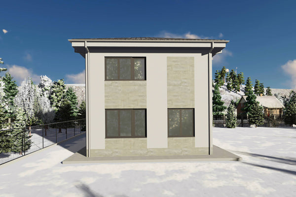 Constructie casa din zidarie de caramida 150mp 3 dormitoare - casa cu etaj dreptunghiulara 11