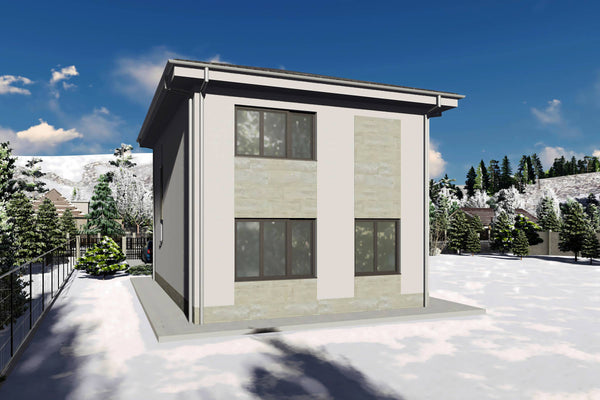 Constructie casa din zidarie de caramida 150mp 3 dormitoare - casa cu etaj dreptunghiulara 12