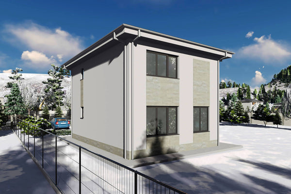 Constructie casa din zidarie de caramida 150mp 3 dormitoare - casa cu etaj dreptunghiulara 13