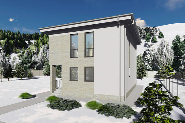 Constructie casa din zidarie de caramida 150mp 3 dormitoare - casa cu etaj dreptunghiulara 17