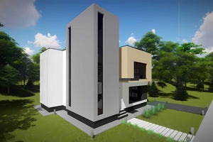 Constructie casa din zidarie moderna fara acoperis etaj 025 - volum casa fotografie 4 thumbnail