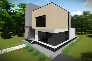 Constructie casa din zidarie moderna fara acoperis etaj 025 - volum casa fotografie 5 thumbnail