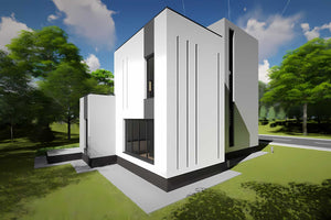 Constructie casa din zidarie moderna fara acoperis etaj 025 - volum casa fotografie 6 thumbnail