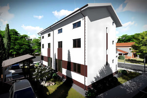 Constructie casa duplex zidarie cu etaj si mansarda 399-066 - cum arata casa la exterior fotografie 7 thumbnail