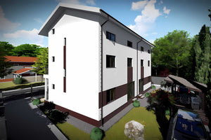 Constructie casa duplex zidarie cu etaj si mansarda 399-066 - cum arata casa la exterior fotografie 9 thumbnail