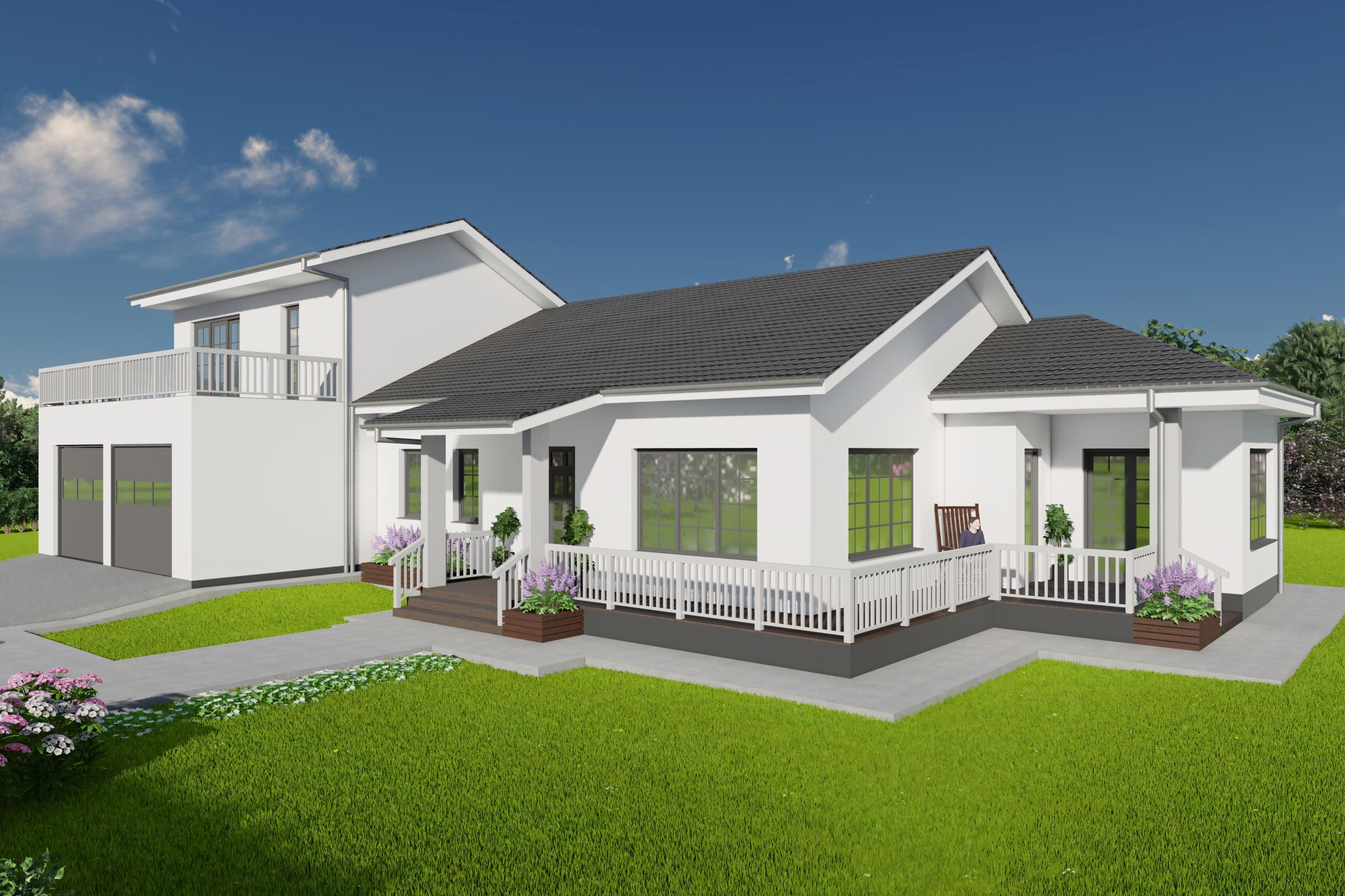Constructie casa in stil american pe 2 nivele din zidarie model poza 4
