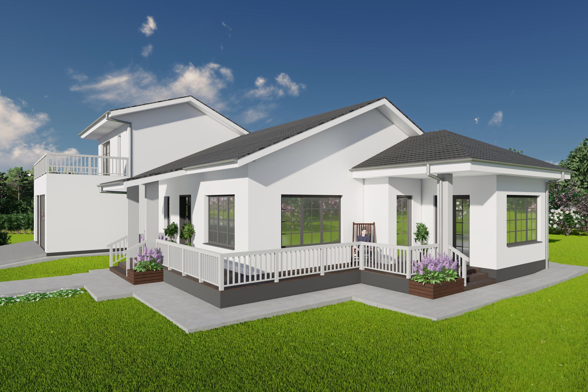 Constructie casa in stil american pe 2 nivele din zidarie model poza 5