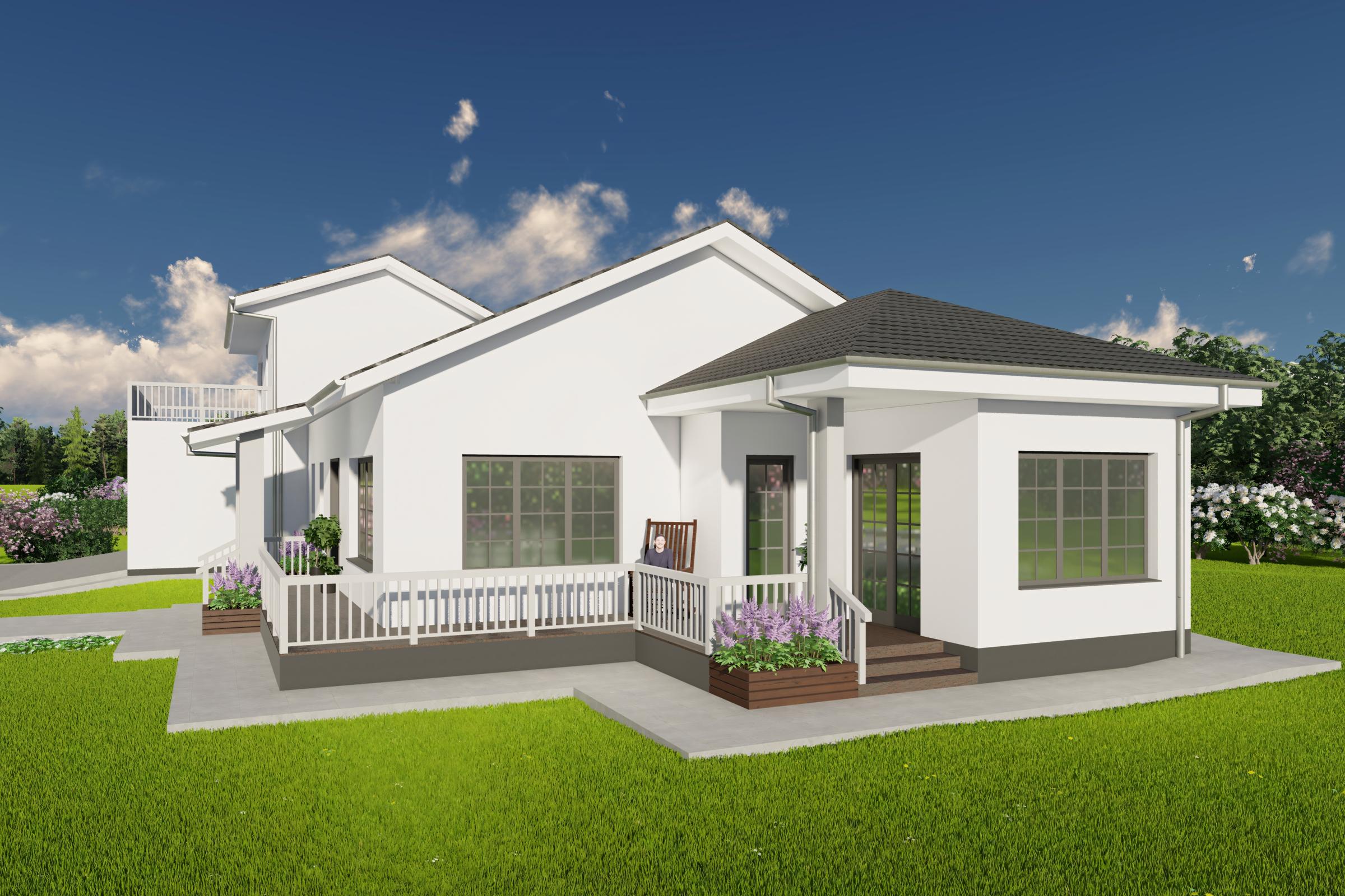 Constructie casa in stil american pe 2 nivele din zidarie model poza 6
