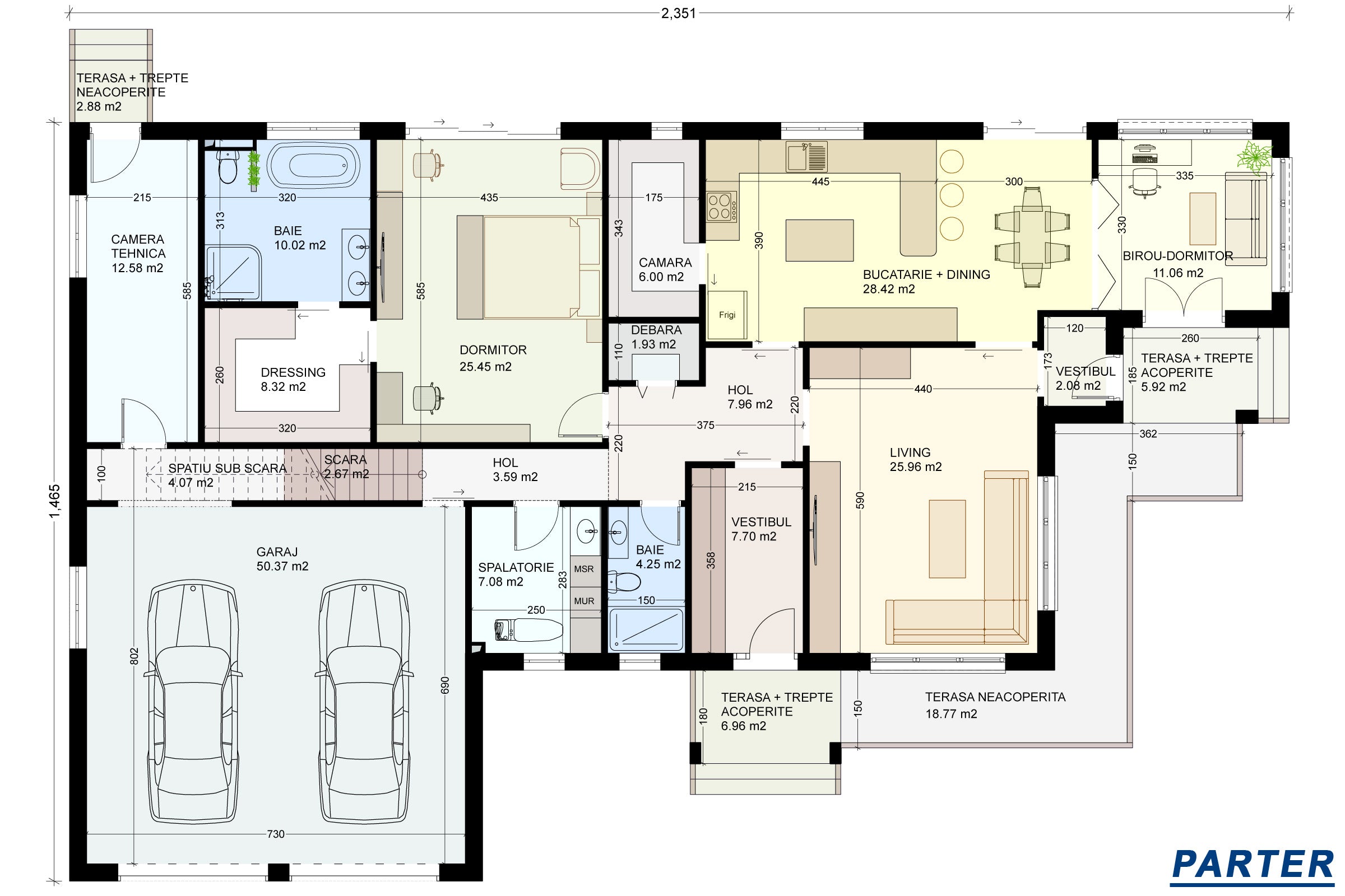 Constructie casa in stil american pe 2 nivele din zidarie plan schita parter poza 15