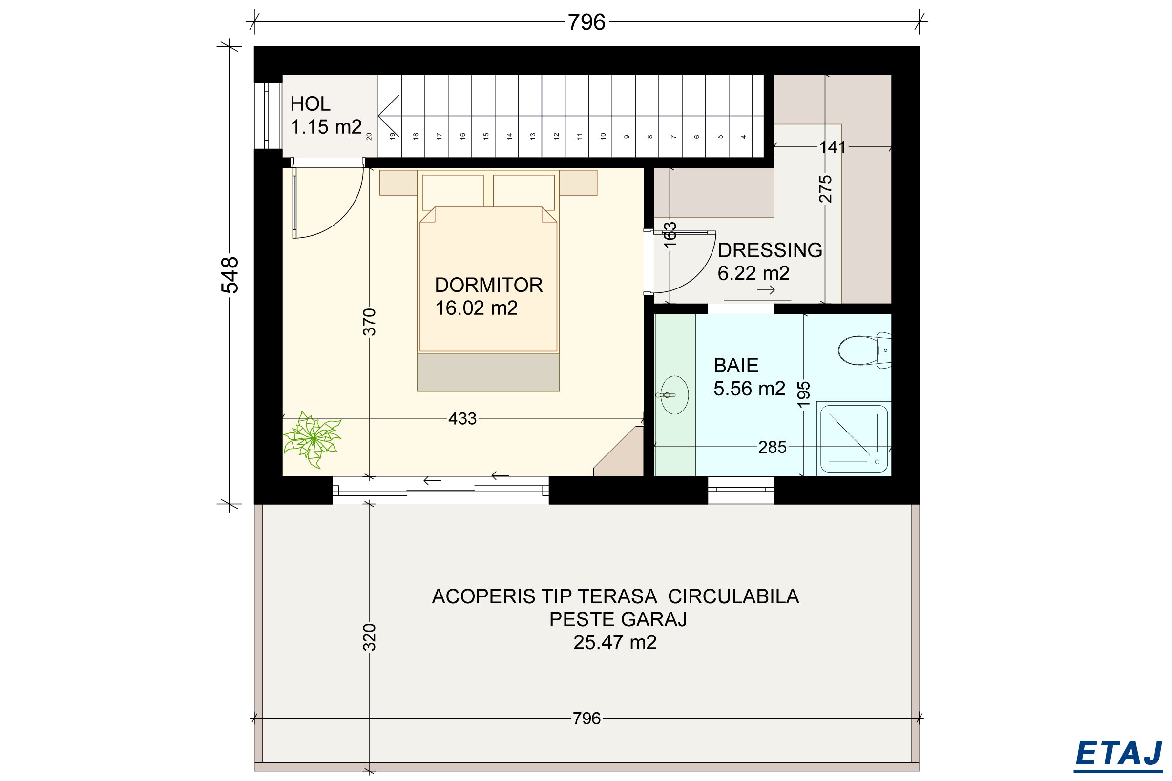 Constructie casa in stil american pe 2 nivele din zidarie plan schita etaj poza 16