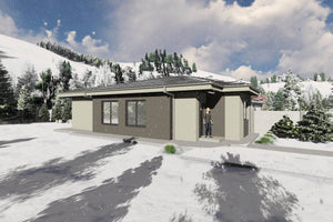 Constructie casa la calcan zidarie de caramida 2 camere 88mp - design casa cu teren ingust imagine 08 thumbnail