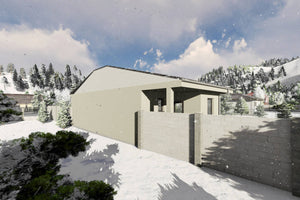Constructie casa la calcan zidarie de caramida 2 camere 88mp - design casa cu teren ingust imagine 22 thumbnail