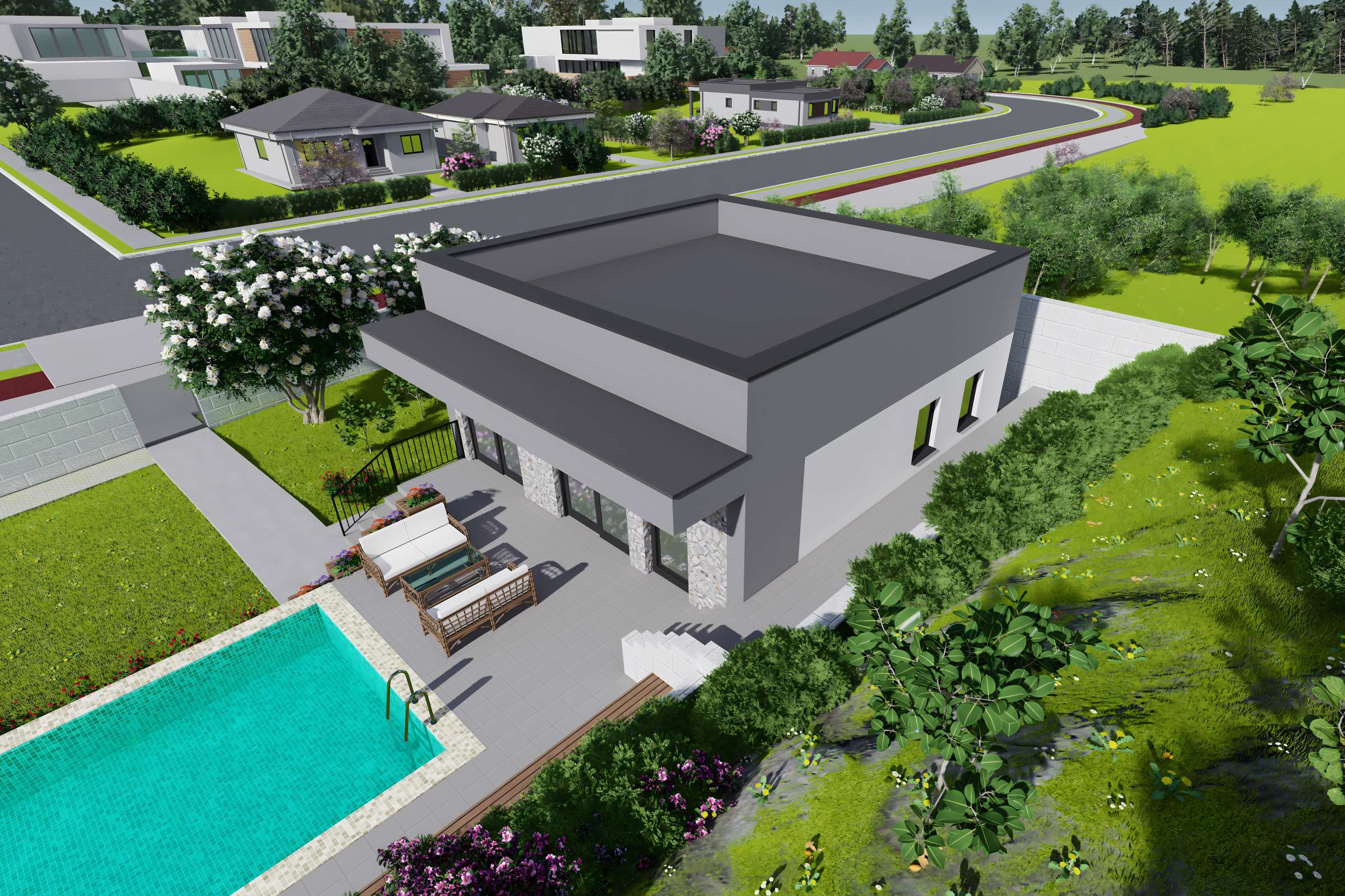 Constructie casa mediteraneana mica din zidarie bca 2 camere - design exterior imagine 8