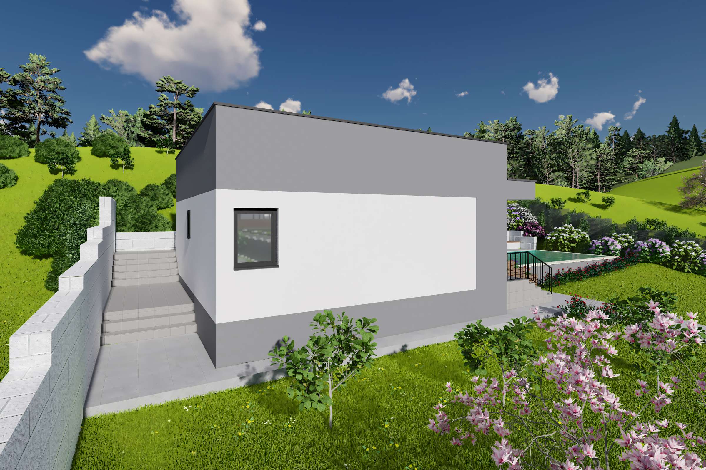 Constructie casa mediteraneana mica din zidarie bca 2 camere - design exterior imagine 10