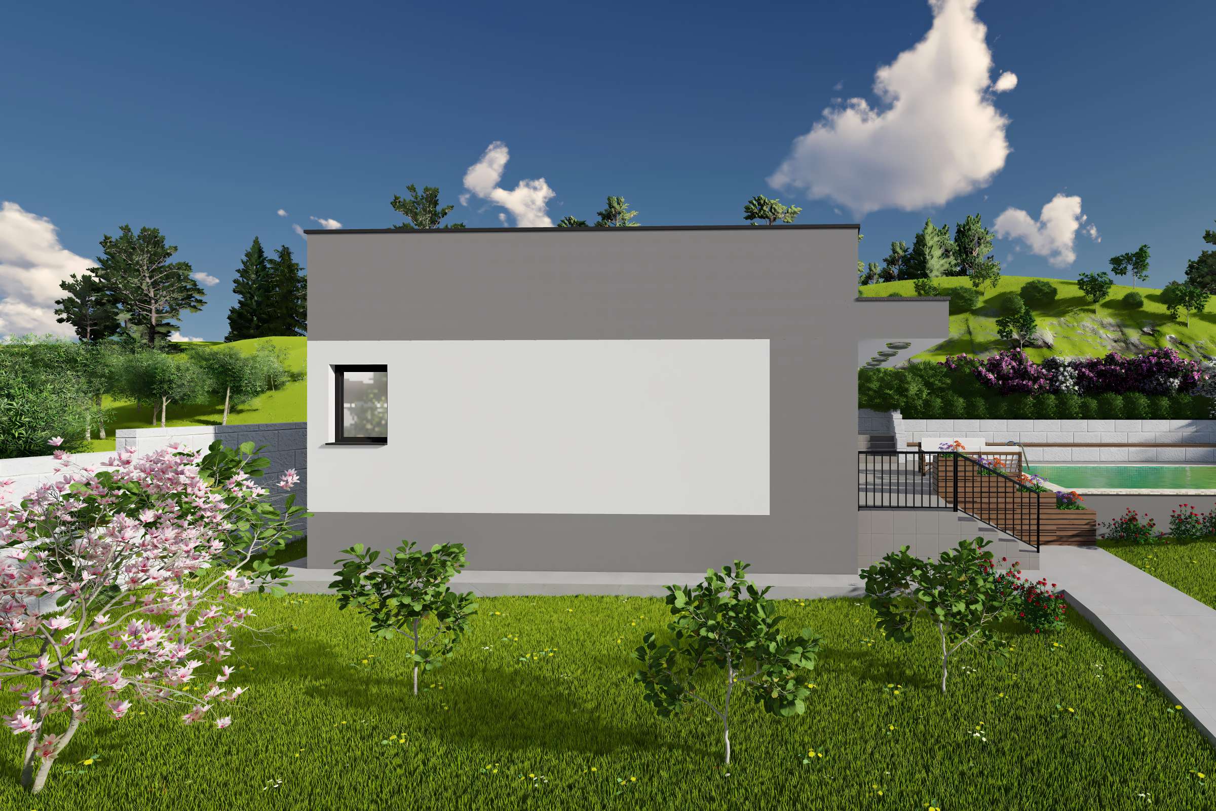 Constructie casa mediteraneana mica din zidarie bca 2 camere - design exterior imagine 11