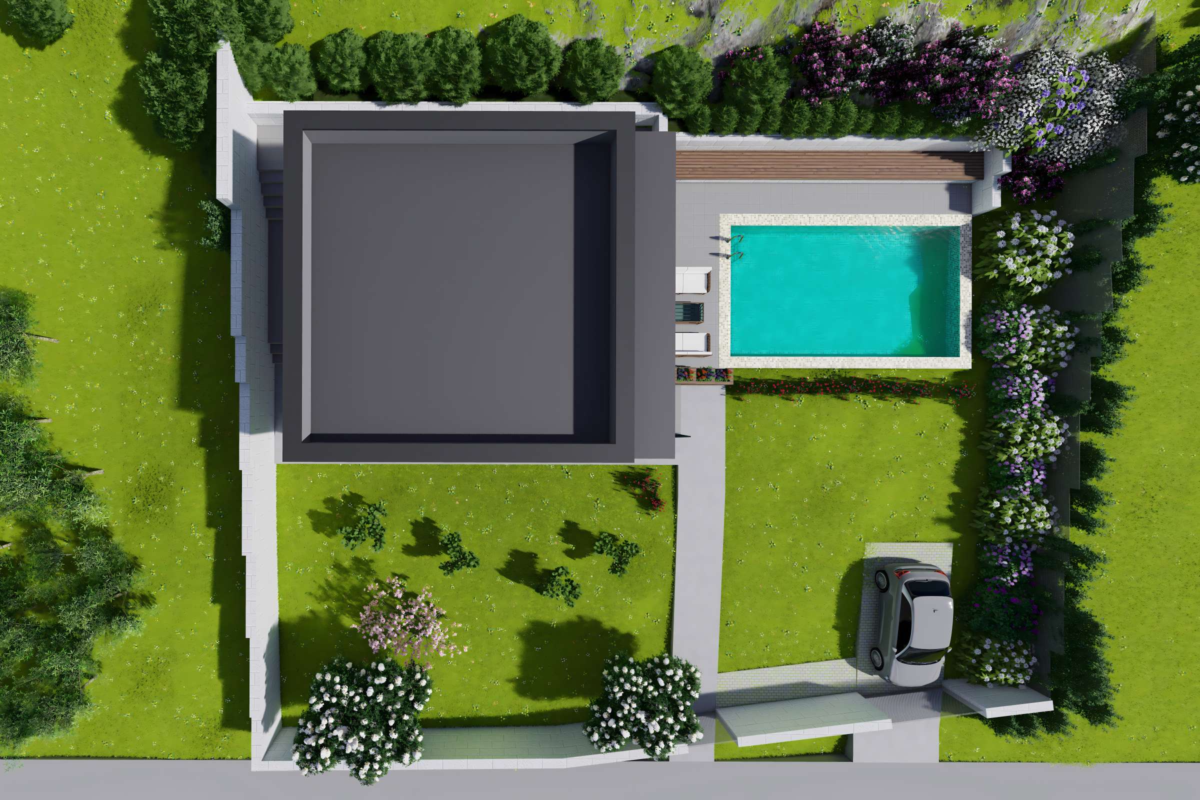 Constructie casa mediteraneana mica din zidarie bca 2 camere - design exterior imagine acoperis