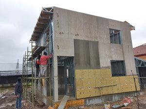Constructie casa metalica placare exterioara cu fibrociment si vata bazaltica thumbnail