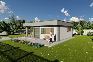 Constructie casa mica din caramida cu 2 camere zidarie 119 - fatada casei imagine 6 thumbnail