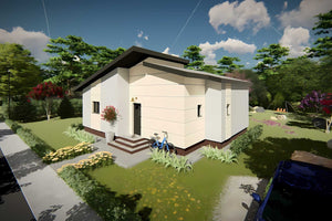 Constructie casa mica din caramida de 110 mp zidarie 108-049 - exteriorul casei foto 4 thumbnail
