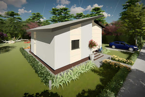Constructie casa mica din caramida de 110 mp zidarie 108-049 - exteriorul casei foto 5 thumbnail