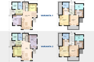 constructie casa moderna cu etaj varianta de compartimentare 1 vs varianta de compartimentare 2 thumbnail