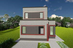 Constructie casa moderna cu etaj zidarie din caramida 120mp design exterior imagine 11 thumbnail