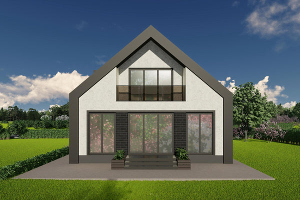 Constructie casa moderna cu mansarda zidarie de caramida poza 8