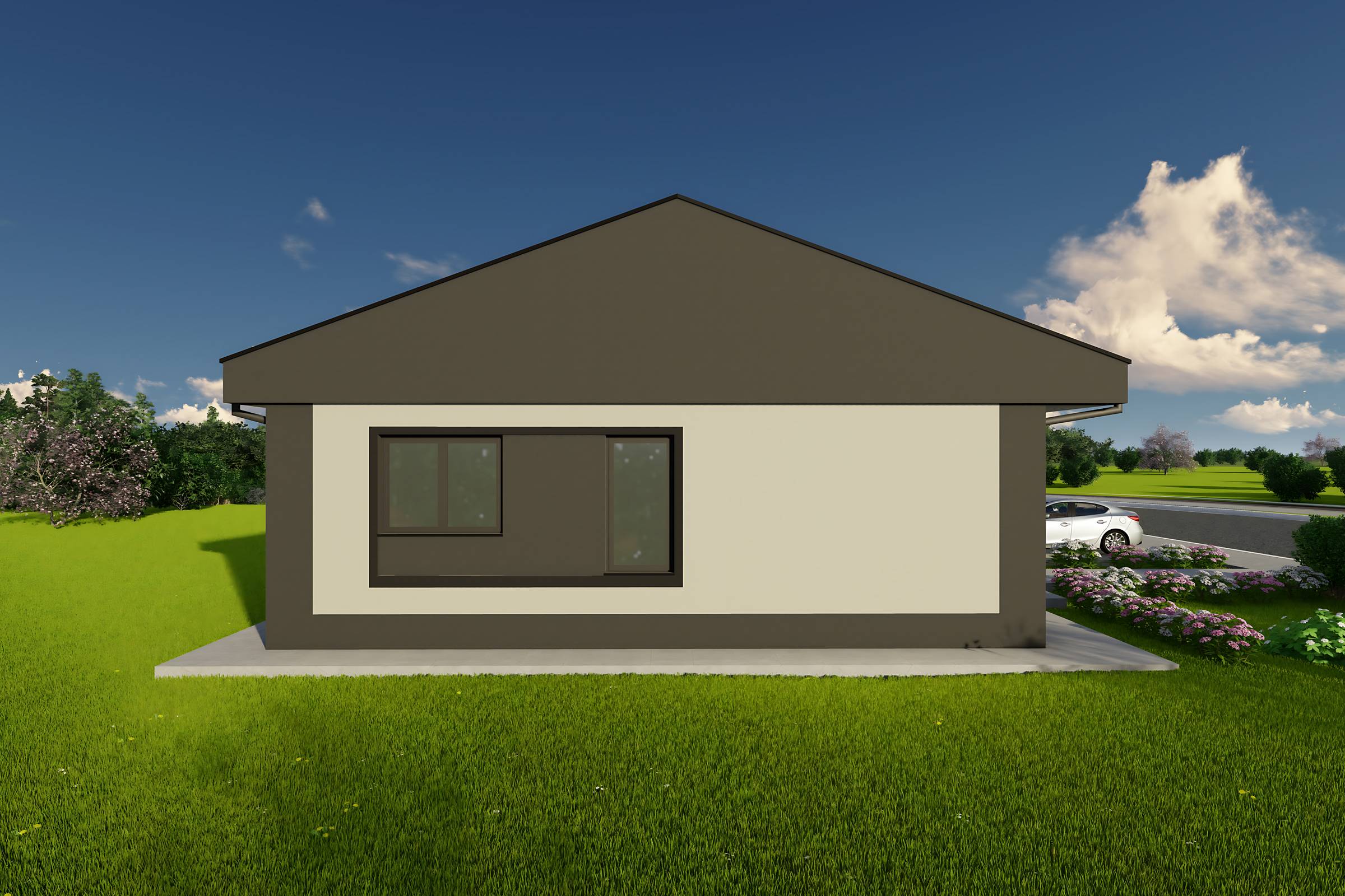 Design constructie casa parter 120mp zidarie din bca cu 3 camere imagine 9
