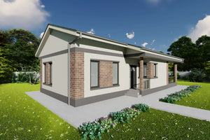 Constructie casa parter 2 dormitoare din zidarie bca 115mp - designul exterior al casei poza 13 thumbnail