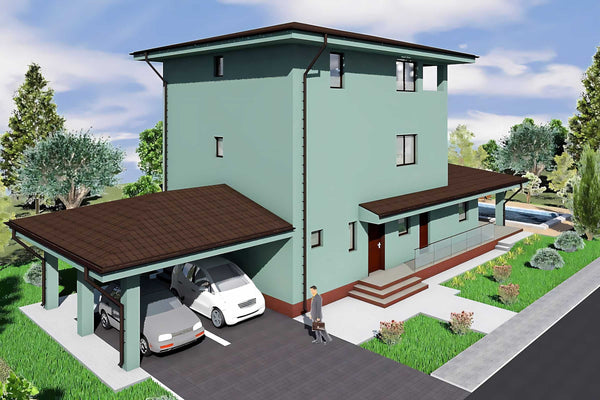 Constructie casa spatioasa din caramida zidarie 2 etaje 007 - design exterior casa foto 5