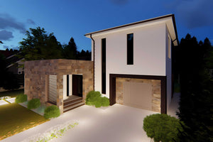 Constructie casa zidarie din BCA sau caramida cu etaj 200 mp - vedere exterior casa 3D imagine 9 thumbnail