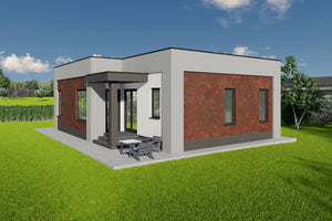 Constructie casa zidarie bca fara etaj 2 dormitoare de 100mp - casa in stil mediteranean imagine 07 thumbnail