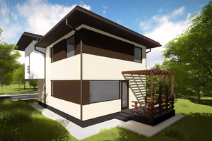 Constructie casa zidarie caramida cu etaj 3 dormitoare 023 - design modern casa 3d imagine 6 thumbnail