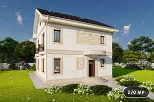 Constructie casa zidarie caramida cu etaj si mansarda 270 mp - fatadele casei poza 1 thumbnail