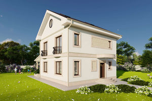 Constructie casa zidarie caramida cu etaj si mansarda 270 mp - fatadele casei poza 2 thumbnail