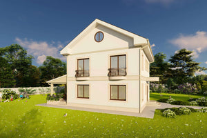 Constructie casa zidarie caramida cu etaj si mansarda 270 mp - fatadele casei poza 4 thumbnail