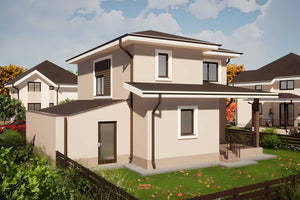 Constructie casa zidarie cu etaj din bca 200mp cu 5 camere - cum arata casa pe exterior imagine 6 thumbnail