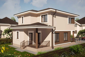Constructie casa zidarie cu etaj din bca 200mp cu 5 camere - cum arata casa pe exterior imagine 8 thumbnail