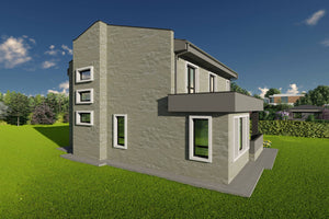 Constructie casa zidarie de bca cu etaj si 5 camere 240 mp - casa cu placari ceramice gri imagine 9 thumbnail